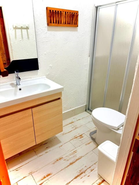 Hair dryer, slippers, soap, shampoo