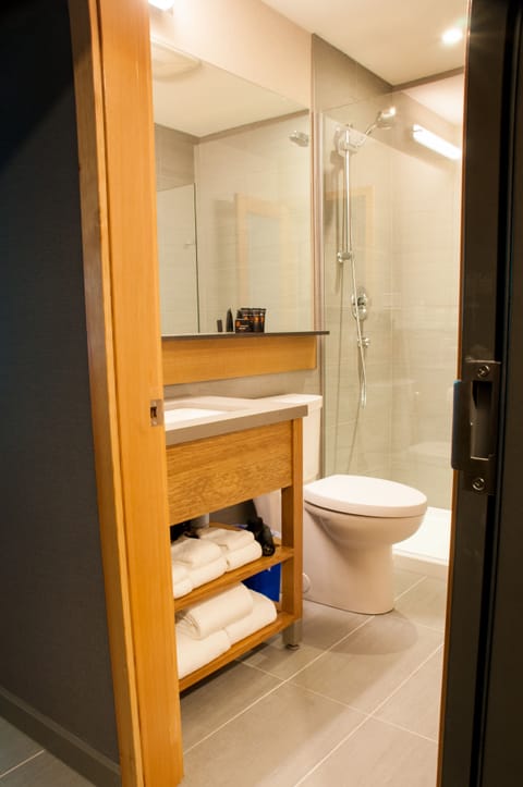 Standard Room, 2 Queen Beds | Bathroom | Shower, free toiletries, hair dryer, towels