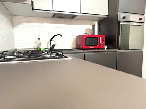 Apartment, Balcony | Private kitchen | Fridge, microwave, oven, stovetop