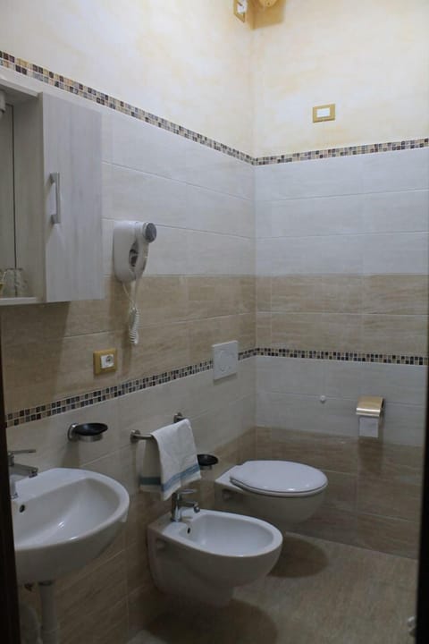 Shower, free toiletries, hair dryer, bidet