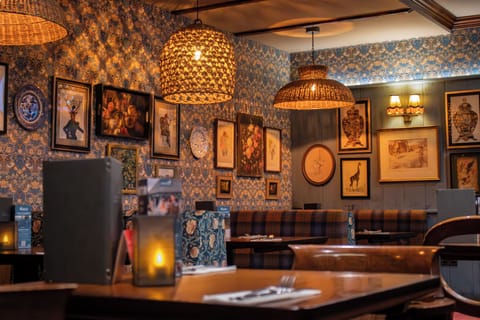 Breakfast, lunch, brunch served; British cuisine 