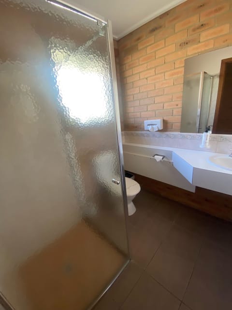 Queen Room | Bathroom | Shower, hair dryer, towels