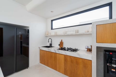 Basic Villa | Private kitchen | Fridge, microwave, stovetop, electric kettle