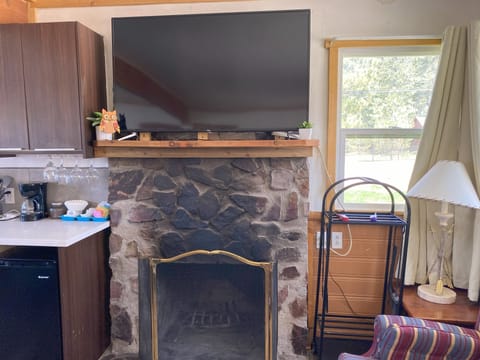 Cabin, 1 Bedroom | Living room | 32-inch flat-screen TV with digital channels, TV, Netflix