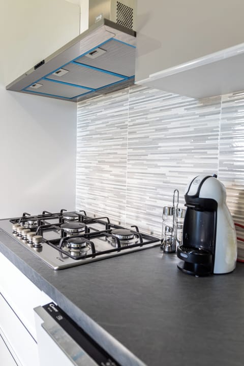 Apartment, 1 Bedroom, Sea View | Private kitchen | Fridge, microwave, oven, stovetop