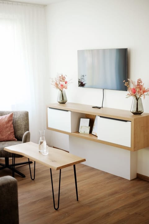 Superior Cabin, 2 Bedrooms | Living area | 90-inch flat-screen TV with satellite channels