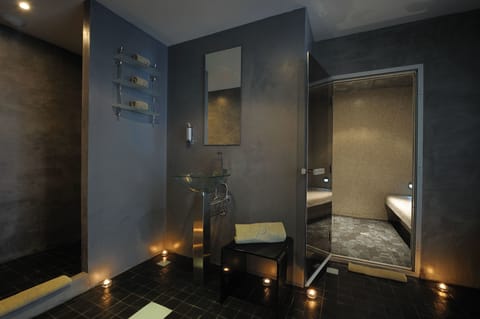 Steam room, body treatments, hot stone massages, deep-tissue massages