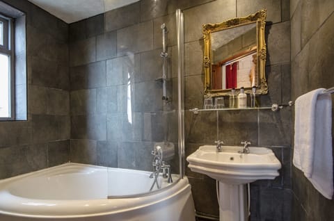 The Castle Room | Bathroom | Shower, designer toiletries, hair dryer, towels