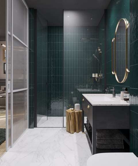 Room for 2+2 Seaview | Bathroom | Shower, designer toiletries, hair dryer, towels
