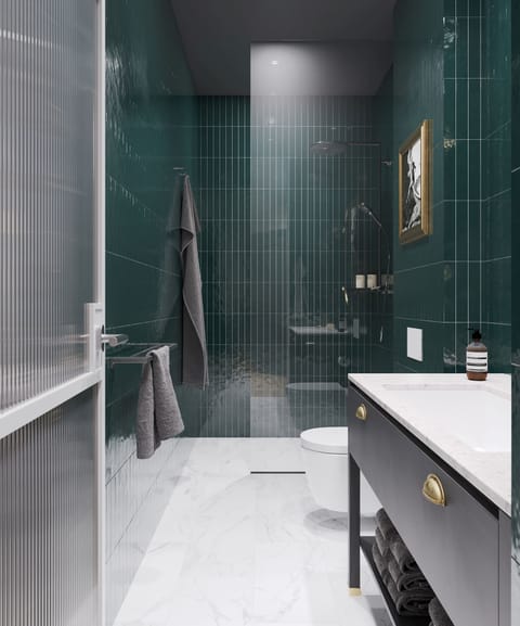 Superior room for 2+1 Seaview | Bathroom | Shower, designer toiletries, hair dryer, towels