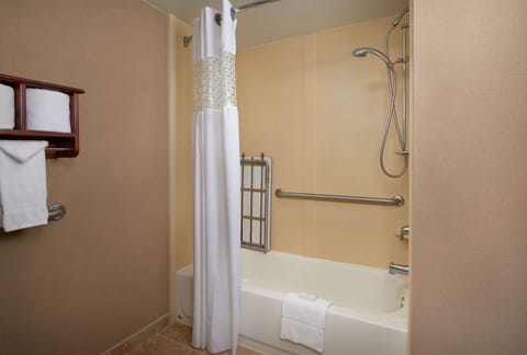 Room, 1 Double Bed, Accessible, Bathtub | Bathroom | Combined shower/tub, eco-friendly toiletries, hair dryer, towels