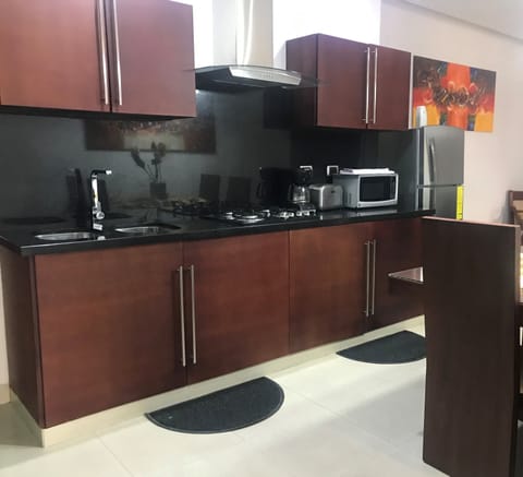 Luxury Apartment, 2 Bedrooms, Mountain View | Private kitchen | Microwave, electric kettle