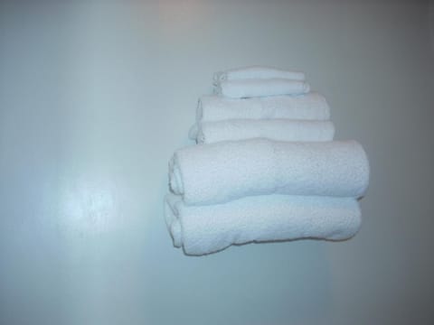 Separate tub and shower, free toiletries, hair dryer, towels