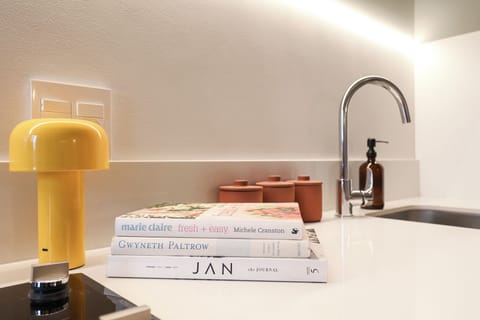 Compact Studio | Private kitchen | Full-size fridge, microwave, oven, stovetop