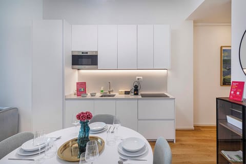 Apartment, 1 Queen Bed with Sofa bed, Partial Sea View | Private kitchen | Fridge, microwave, oven, stovetop