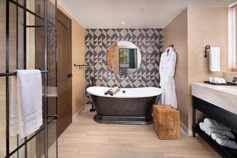 Luxe Lodge Suite | Bathroom | Free toiletries, hair dryer, towels, soap