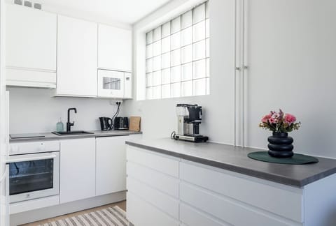 Deluxe Apartment, Balcony | Private kitchen | Coffee/tea maker, toaster, spices, cleaning supplies