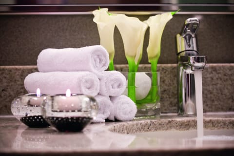 Suite, 1 King Bed | Bathroom | Eco-friendly toiletries, hair dryer, bathrobes, slippers