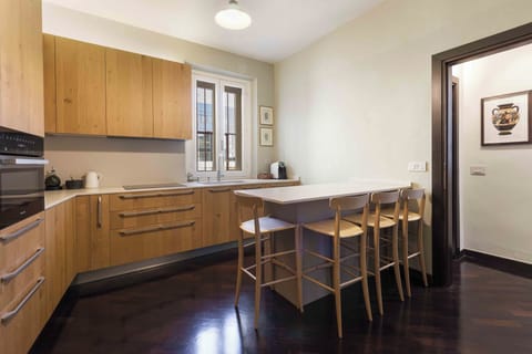 Luxury Apartment | Private kitchen | Fridge, stovetop, cookware/dishes/utensils