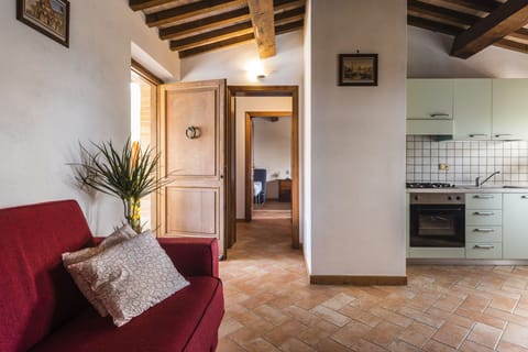 Comfort Apartment, Sea View | Private kitchen | Full-size fridge, oven, stovetop, highchair