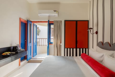 Deluxe Double Room, Balcony, City View | Premium bedding, desk, laptop workspace, blackout drapes