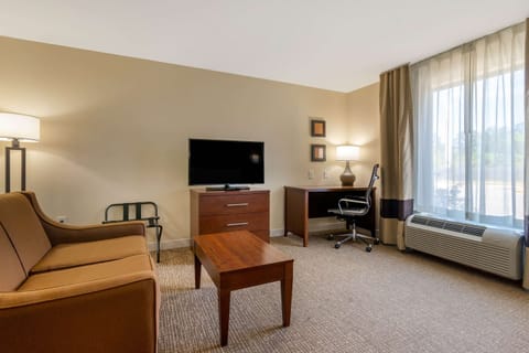 Suite, 1 King Bed, Non Smoking | Premium bedding, desk, iron/ironing board, free cribs/infant beds