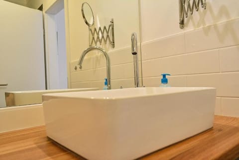 Shower, hair dryer, soap, shampoo