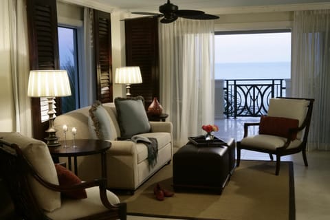 Grand Suite, 1 Bedroom, Oceanfront | Premium bedding, minibar, in-room safe, iron/ironing board