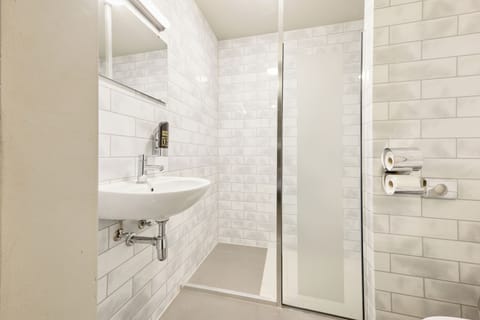 Shower, eco-friendly toiletries, hair dryer, soap