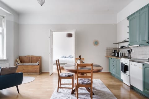 Standard Apartment, Private Bathroom | Private kitchen | Full-size fridge, microwave, oven, stovetop