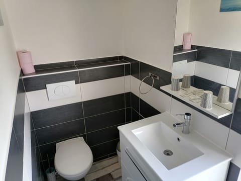 Double Room (with shower) | Bathroom | Shower, free toiletries, towels