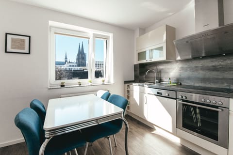 Two Room Apartment Cathedral View | Private kitchen | Full-size fridge, microwave, stovetop, espresso maker