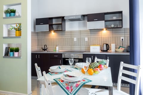 Standard Apartment (Lobzowska 22 Street) | Private kitchenette | Full-size fridge, oven, stovetop, coffee/tea maker