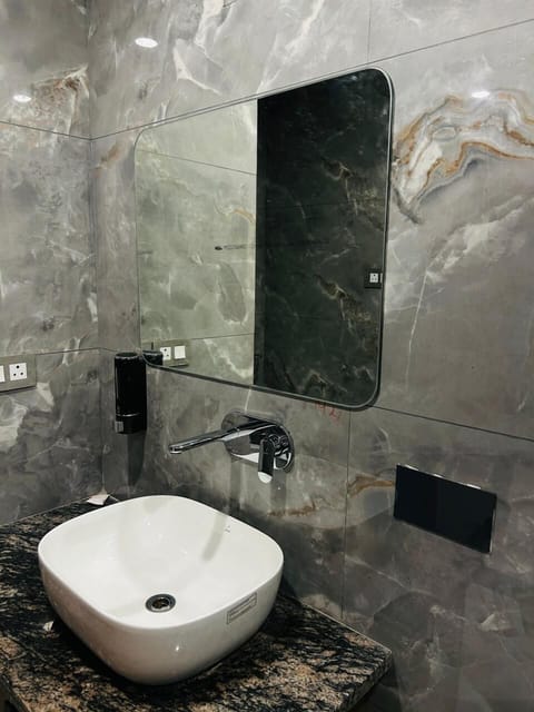 Shower, free toiletries, towels, soap