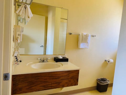 Standard Room, 1 Queen Bed, Accessible, Non Smoking, Mountain View | Bathroom | Combined shower/tub, hair dryer, towels, soap