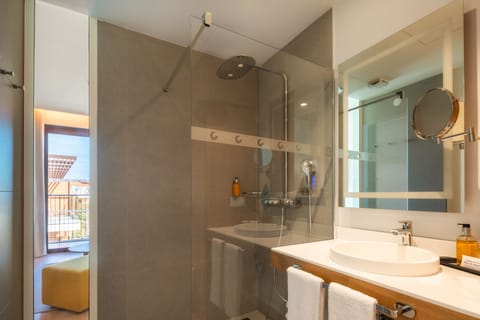 Suite | Bathroom | Shower, free toiletries, hair dryer, towels