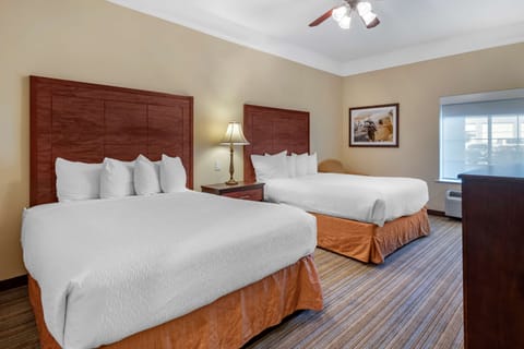 Standard Room, 2 Queen Beds, Non Smoking, Refrigerator & Microwave | Pillowtop beds, in-room safe, desk, laptop workspace