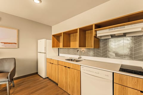 Standard Studio Suite, 2 Queen Beds | Private kitchen | Full-size fridge, microwave, stovetop, dishwasher