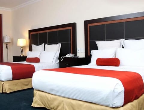 Double Room, 2 Queen Beds | Premium bedding, in-room safe, desk, laptop workspace