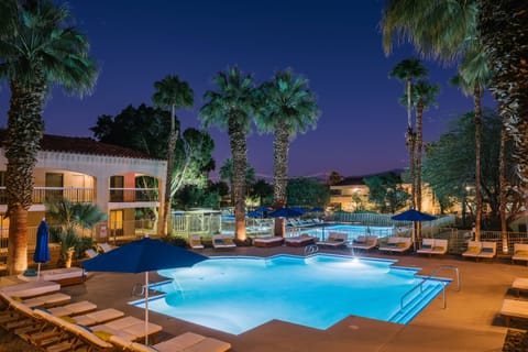 2 outdoor pools, a heated pool, open 9:00 AM to 10:00 PM, free cabanas