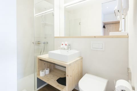 Panorama Family Room | Bathroom | Shower, free toiletries, hair dryer, towels