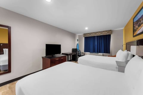 Standard Room, 2 Queen Beds, Non Smoking | Desk, blackout drapes, iron/ironing board, free WiFi