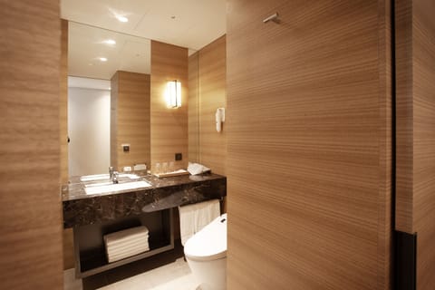 Deluxe Triple Room | Bathroom | Shower, designer toiletries, hair dryer, bathrobes