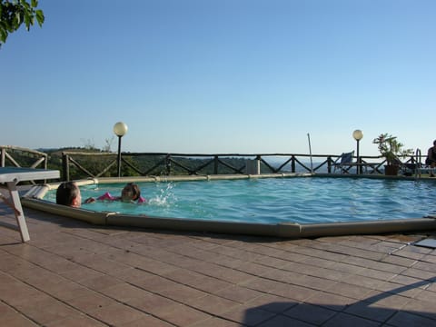 Seasonal outdoor pool, sun loungers