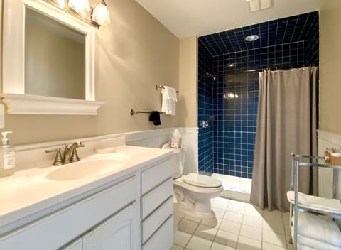 Room 201 | Bathroom | Shower, designer toiletries, hair dryer, towels