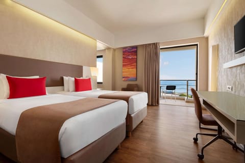 Family Room, 2 Twin Beds, Non Smoking, Sea View (Superior) | Premium bedding, down comforters, pillowtop beds, minibar