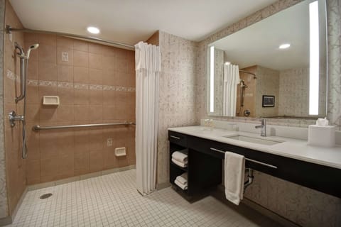 Room, 2 Queen Beds, Accessible (Hearing, Roll-in Shower) | Bathroom shower