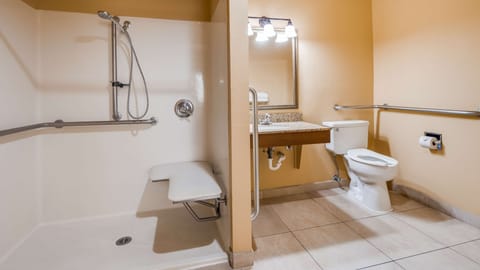 Standard Room, 1 Queen Bed, Accessible, Non Smoking, No Pets | Bathroom shower