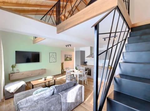 Apartment (Duplex Apartment with Sea View) | Living room | 32-inch flat-screen TV with cable channels