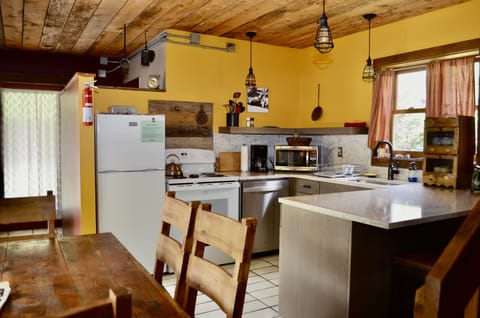 Cabin, 1 King Bed, Kitchen, Mountain View (2 Story Cabin) | Private kitchen | Microwave, coffee/tea maker